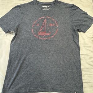 Hurley Blue Tee with Red Graphic